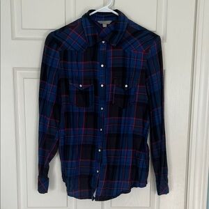 Rubbish Blue and Red Plaid Shirt